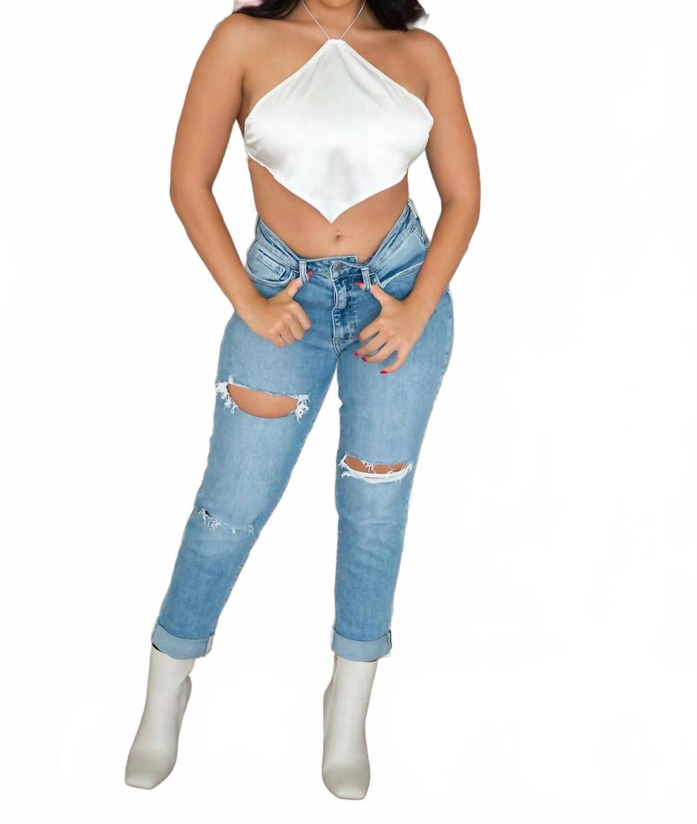 NEW FLYING MONKEY amalia high rise mom jeans in medium wash